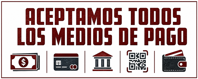 Aceptamos todos los medios de pago