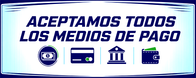 Aceptamos todos los medios de pago