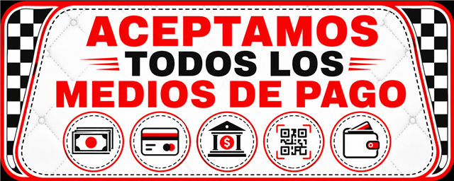 Aceptamos todos los medios de pago