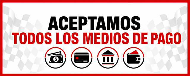 Aceptamos todos los medios de pago